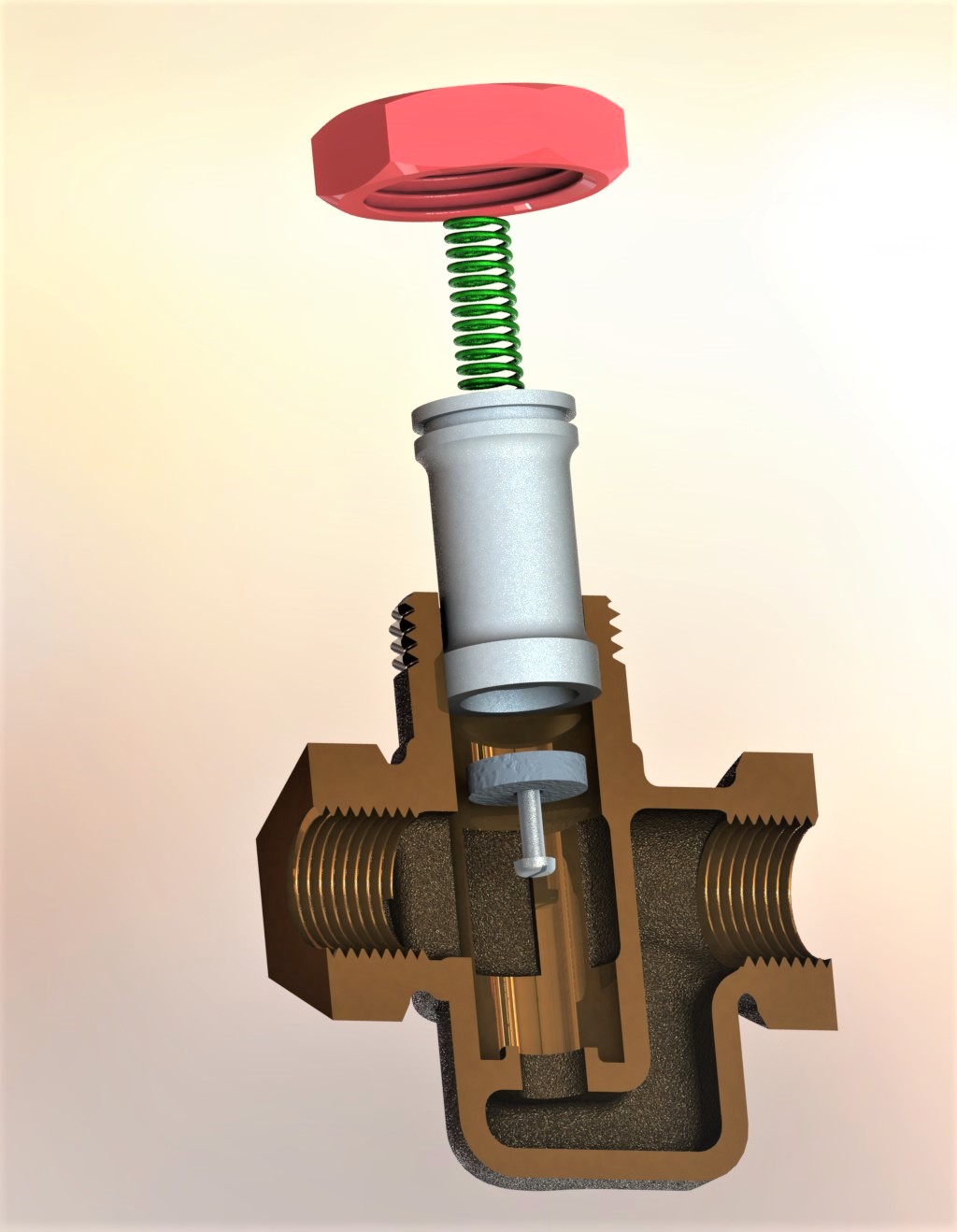 空气气压预扣阀3D数模图纸 Solidworks设计 附工程图